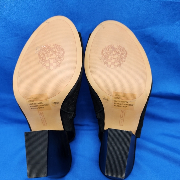 Vince Camuto Kellija Black Suede Open Toe Heels Size 10M - Picture 10 of 11
